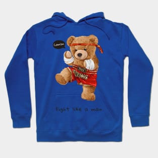 Funny bear boxing cartoon Hoodie